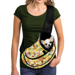 Yellow Camo And Hibiscus Flower Print Pet Sling Carrier