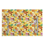 Yellow Camo And Hibiscus Flower Print Placemat