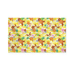 Yellow Camo And Hibiscus Flower Print Polyester Flag