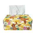 Yellow Camo And Hibiscus Flower Print Rectangle Tissue Box Cover