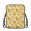 Yellow Camo And Hibiscus Flower Print Rectangular Crossbody Bag