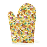 Yellow Camo And Hibiscus Flower Print Single Oven Mitt