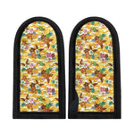 Yellow Camo And Hibiscus Flower Print Skillet Handle Cover