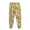 Yellow Camo And Hibiscus Flower Print Sweatpants