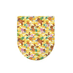 Yellow Camo And Hibiscus Flower Print Toilet Lid Cover
