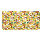 Yellow Camo And Hibiscus Flower Print Towel