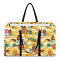 Yellow Camo And Hibiscus Flower Print Utility Tote Bag