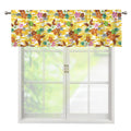 Yellow Camo And Hibiscus Flower Print Window Valance
