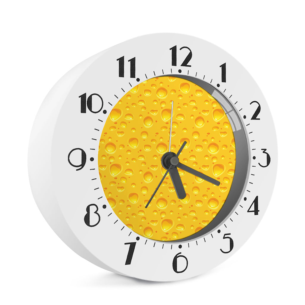 Yellow Cheese Print Alarm Clock