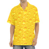 Yellow Cheese Print Aloha Shirt