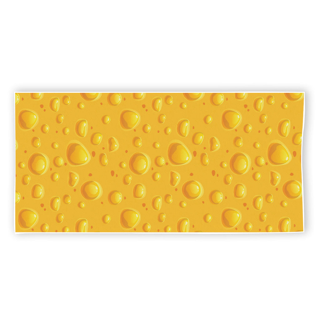 Yellow Cheese Print Beach Towel