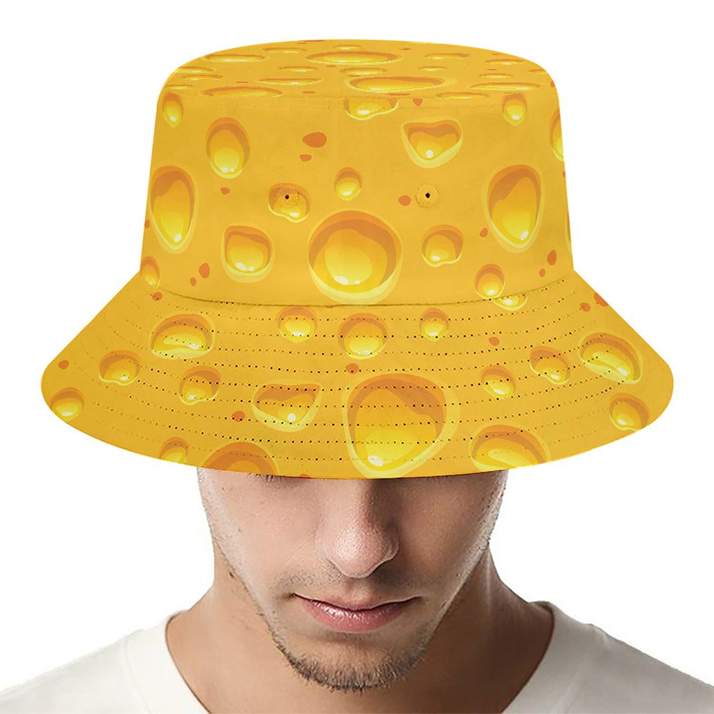 Yellow Cheese Print Bucket Hat