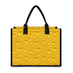 Yellow Cheese Print Canvas Tote Bag