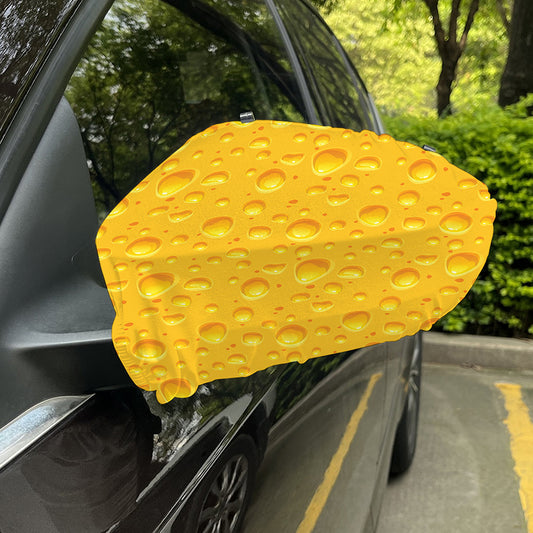 Yellow Cheese Print Car Side Mirror Covers