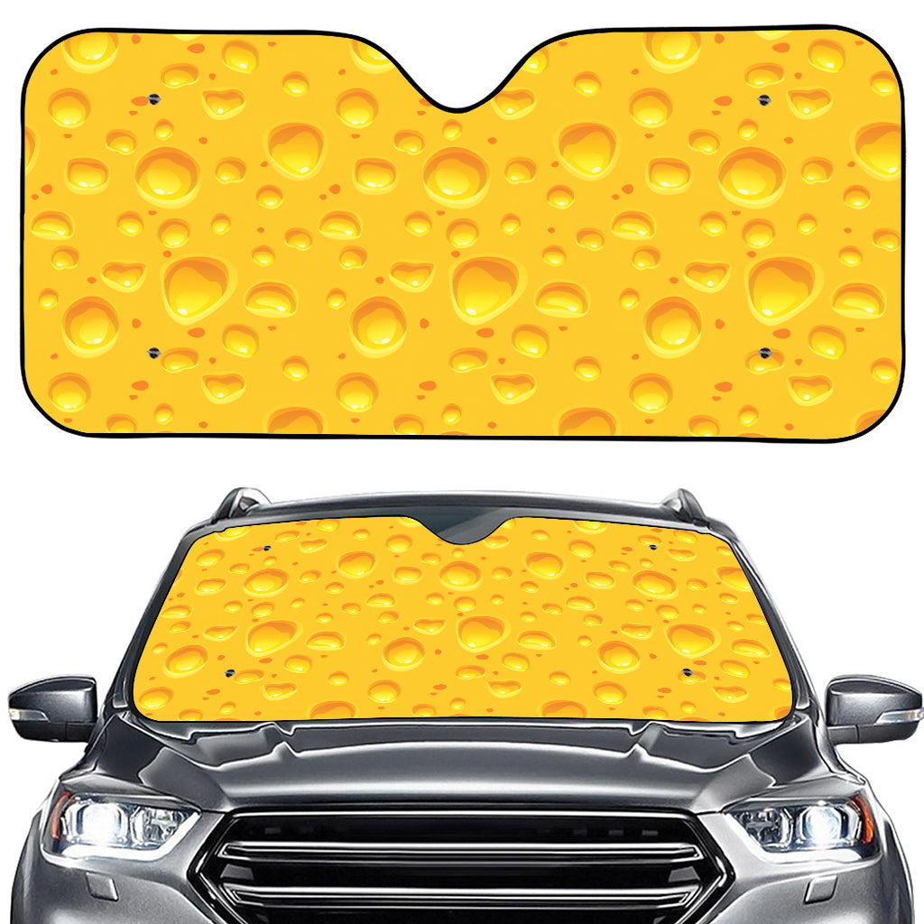 Yellow Cheese Print Car Windshield Sun Shade