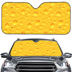 Yellow Cheese Print Car Windshield Sun Shade