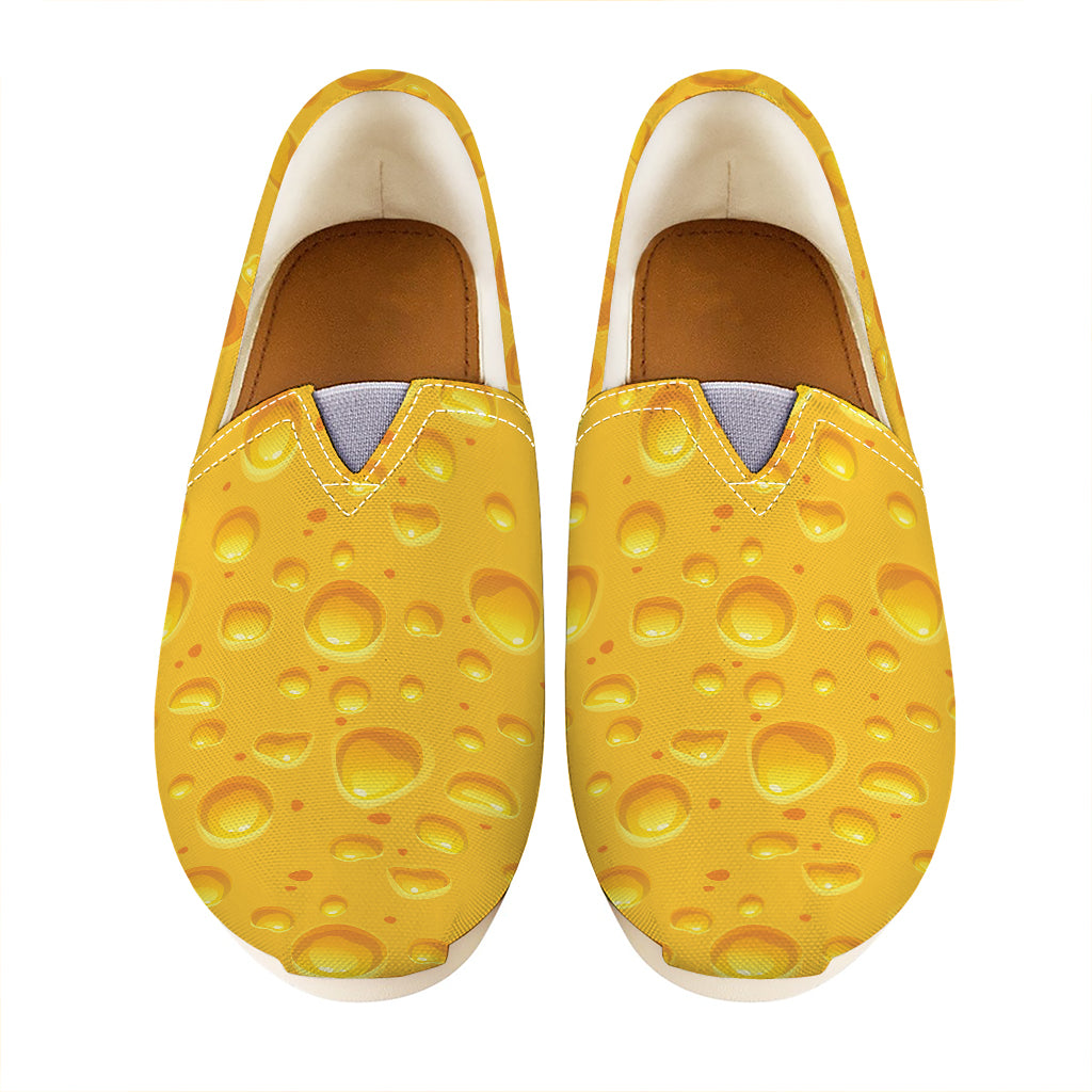 Yellow Cheese Print Casual Shoes