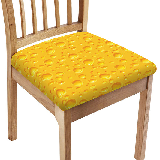 Yellow Cheese Print Chair Cushion Cover