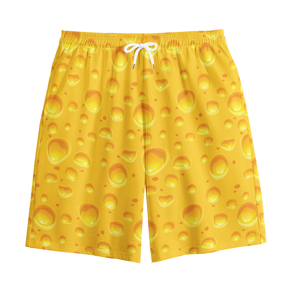 Yellow Cheese Print Cotton Shorts