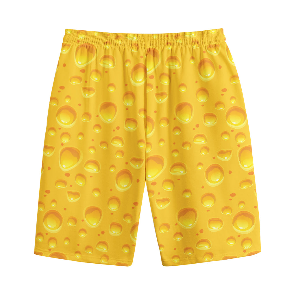 Yellow Cheese Print Cotton Shorts