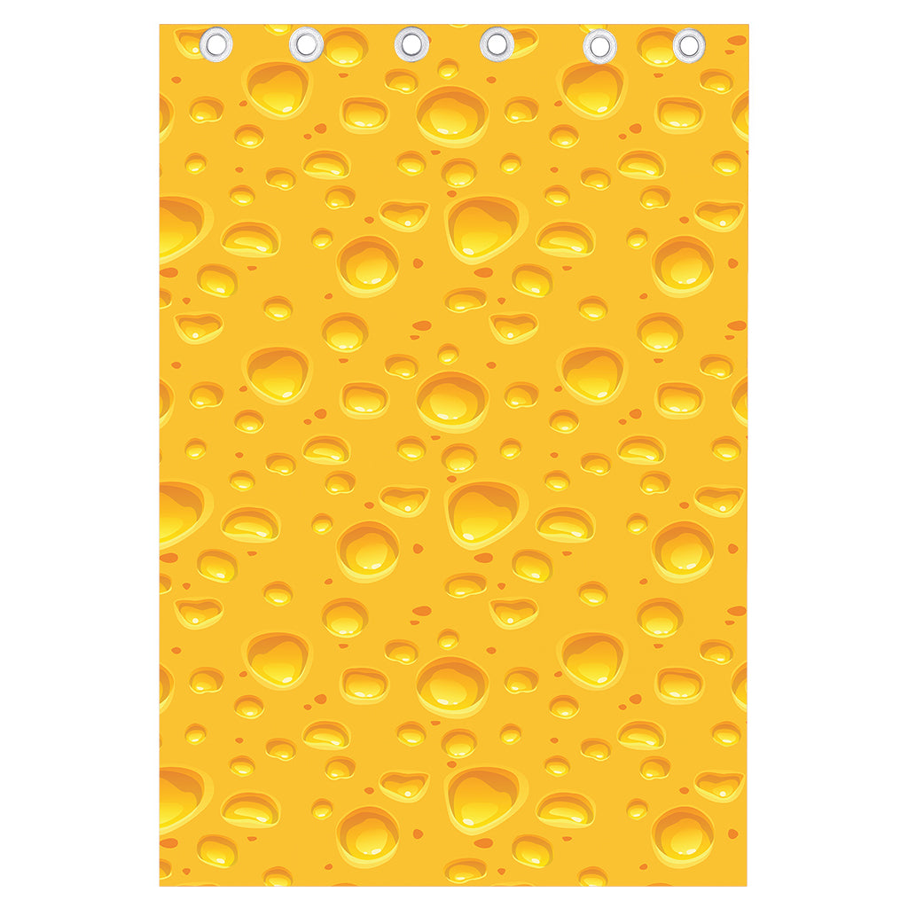 Yellow Cheese Print Curtain