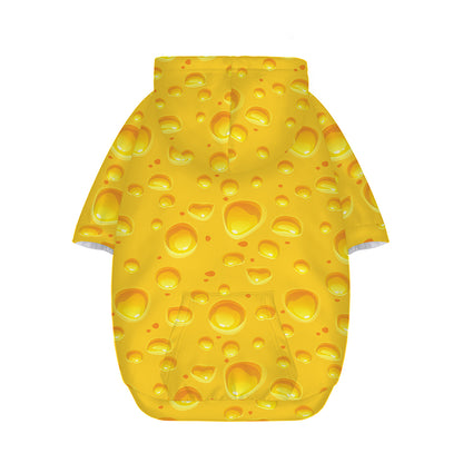 Yellow Cheese Print Dog Zip Up Hoodie
