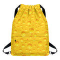 Yellow Cheese Print Drawstring Backpack