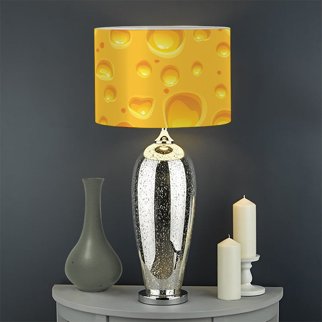 Yellow Cheese Print Drum Lamp Shade