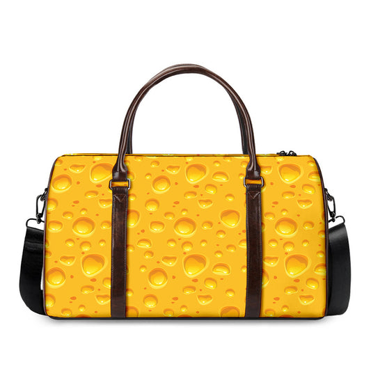Yellow Cheese Print Duffle Bag