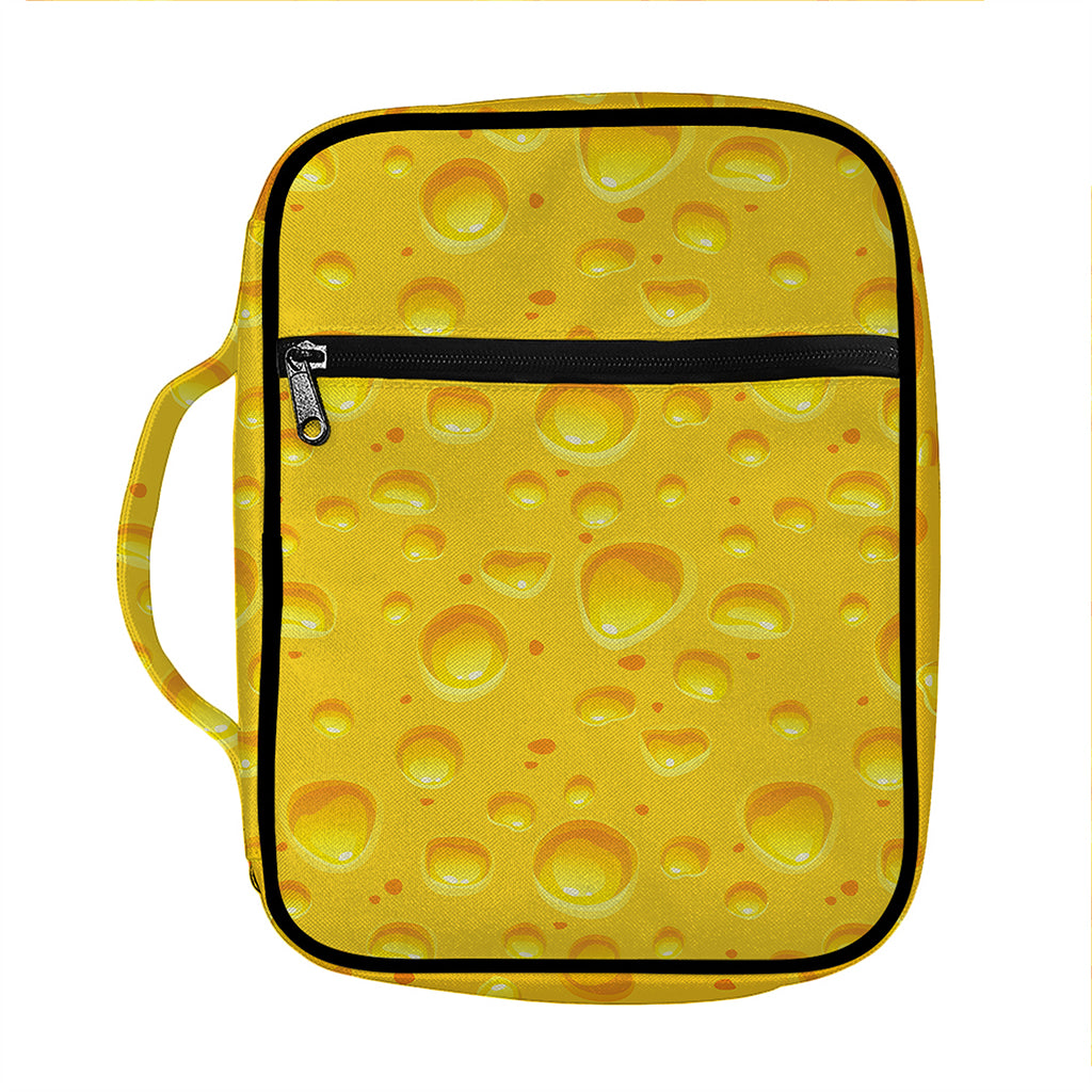 Yellow Cheese Print Front Pocket Bible Bag