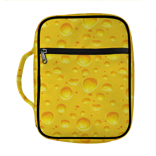 Yellow Cheese Print Front Pocket Bible Bag