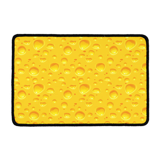 Yellow Cheese Print Kitchen Mat