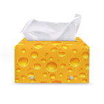 Yellow Cheese Print Leather Tissue Box Cover