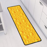 Yellow Cheese Print Long Kitchen Mat