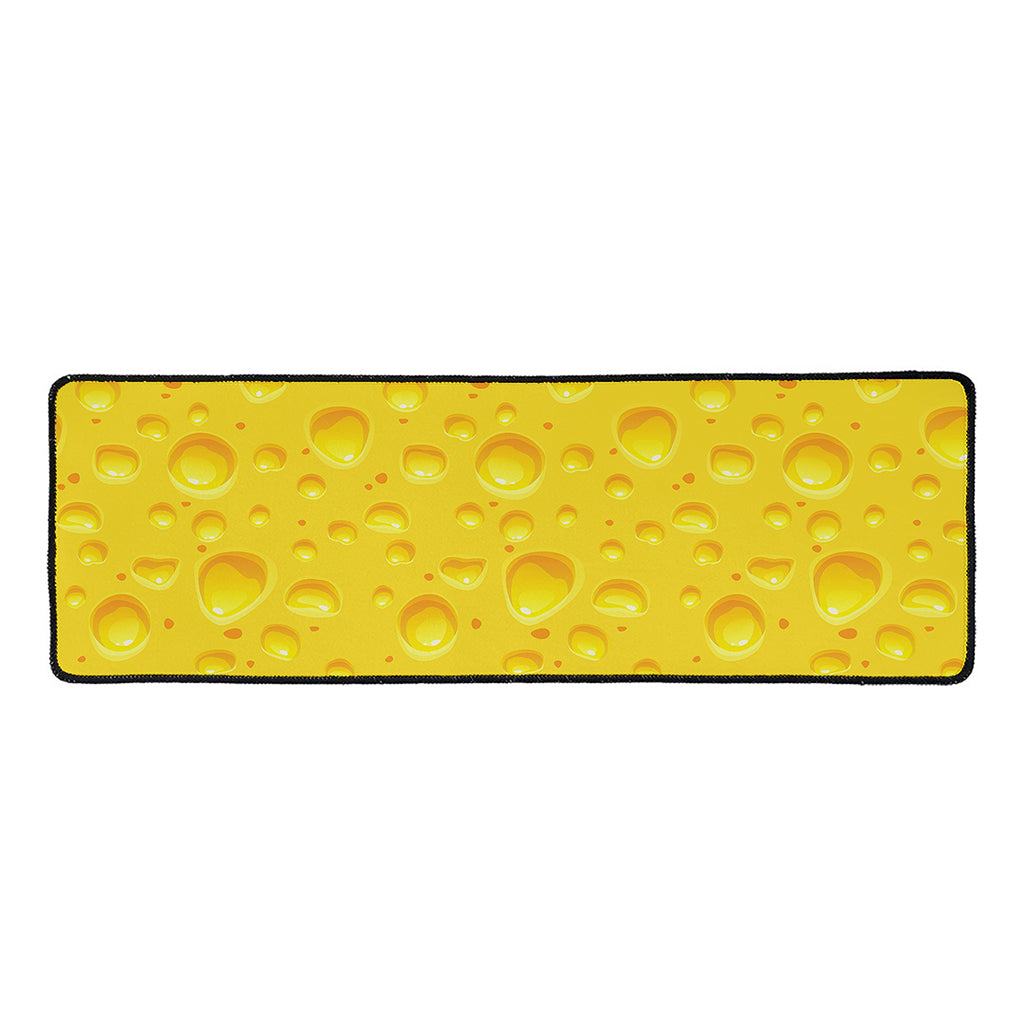 Yellow Cheese Print Long Kitchen Mat