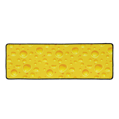 Yellow Cheese Print Long Kitchen Mat