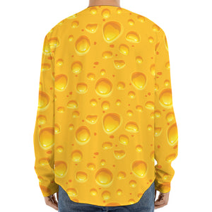 Yellow Cheese Print Long Sleeve Baseball Jersey