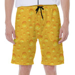 Yellow Cheese Print Men's Beach Shorts