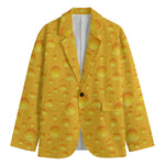 Yellow Cheese Print Men's Blazer