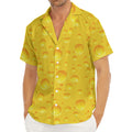 Yellow Cheese Print Men's Deep V-Neck Shirt
