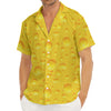 Yellow Cheese Print Men's Deep V-Neck Shirt