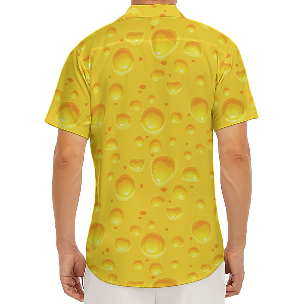 Yellow Cheese Print Men's Deep V-Neck Shirt