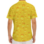 Yellow Cheese Print Men's Deep V-Neck Shirt