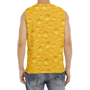 Yellow Cheese Print Men's Fitness Tank Top