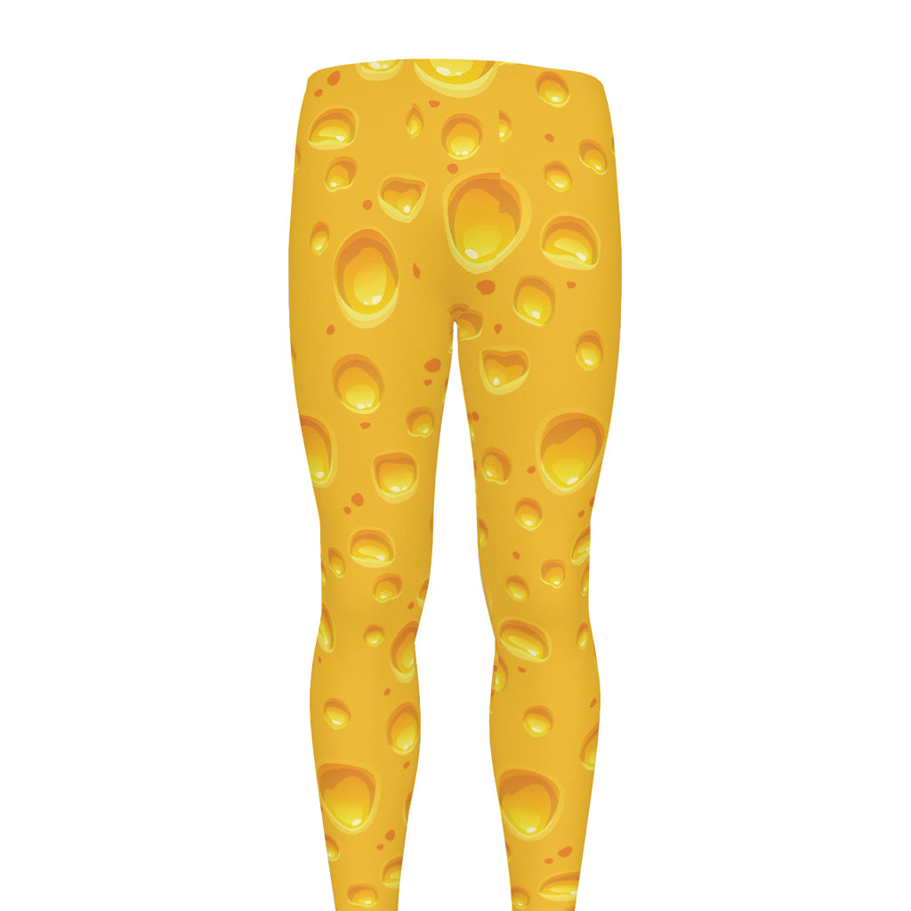 Yellow Cheese Print Men's leggings