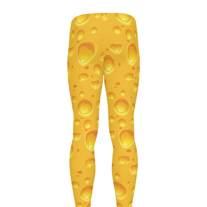 Yellow Cheese Print Men's leggings
