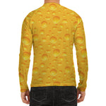 Yellow Cheese Print Men's Long Sleeve Rash Guard