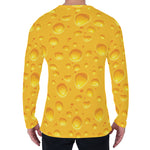 Yellow Cheese Print Men's Long Sleeve T-Shirt