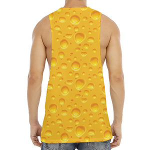 Yellow Cheese Print Men's Muscle Tank Top