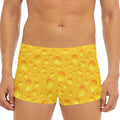 Yellow Cheese Print Men's Short Boxer Briefs